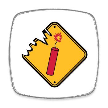 schild achtung gefahr danger vorsicht hinweis stan - Viereckiger Kühlschrankmagnet - Weiß - Vorne