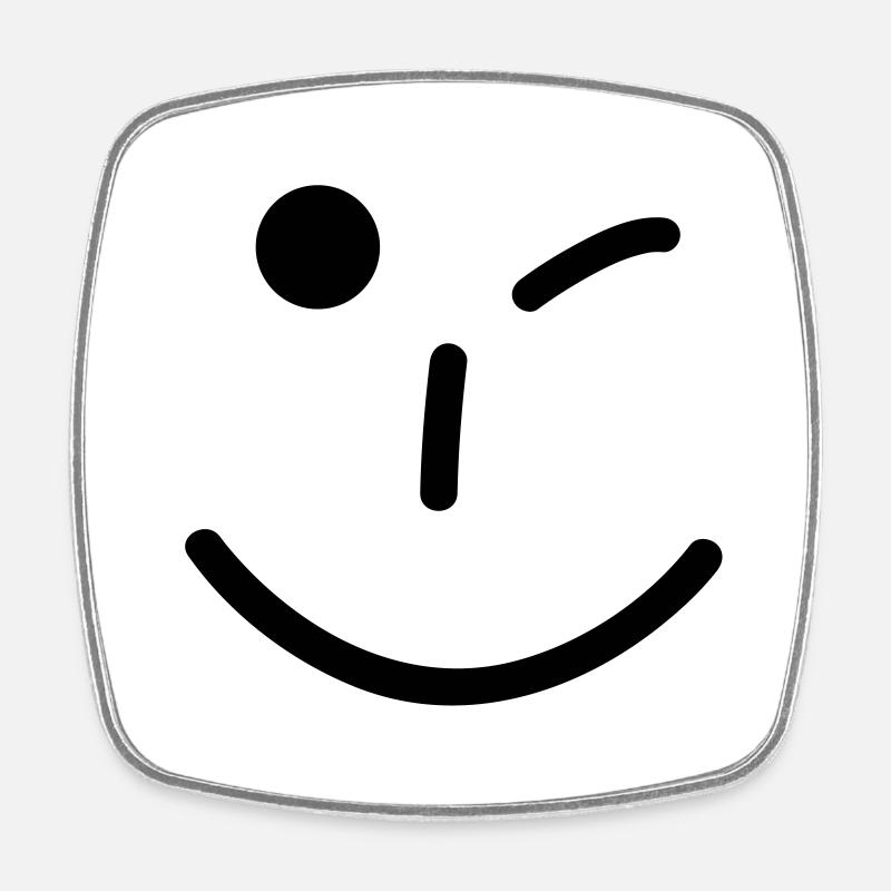 Smiley - Magnet carré - blanc