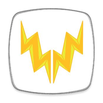 2 lightening electric shock danger sign lightning symbol ka - Square fridge magnet - white - Front