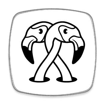 2 friends team couple love couples in love sat - Square fridge magnet - white - Front