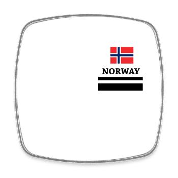 Symbole du drapeau norvégien - Magnet carré - blanc - Devant