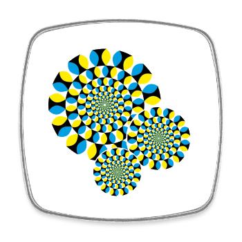 Illusion d'optique - Magnet carré - blanc - Devant