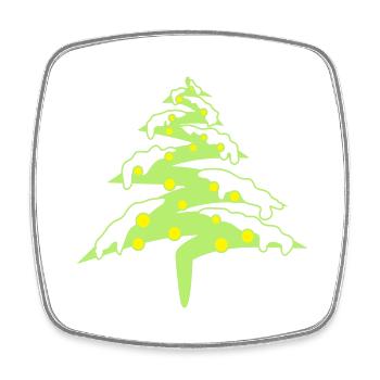 kontur lichter leuchten lichterkette schnee weihna - Viereckiger Kühlschrankmagnet - Weiß - Vorne