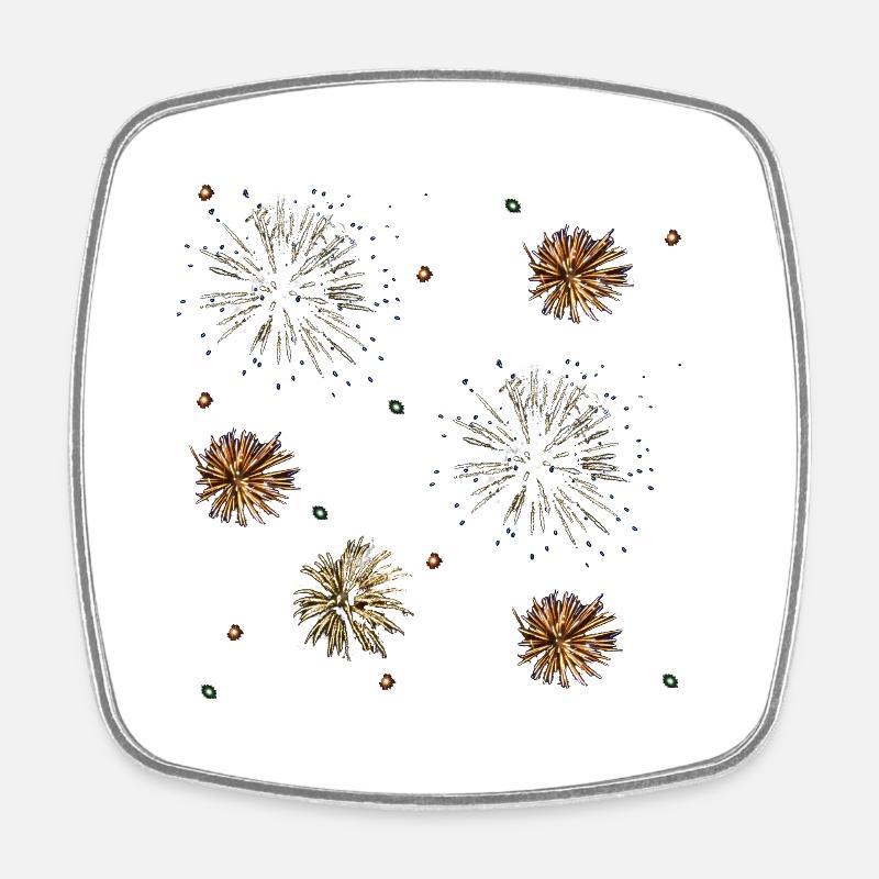 fireworks - Square fridge magnet - white