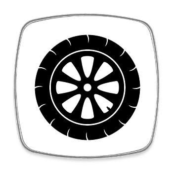 tire motorcycle driving driver license car mechanics - Square fridge magnet - white - Front