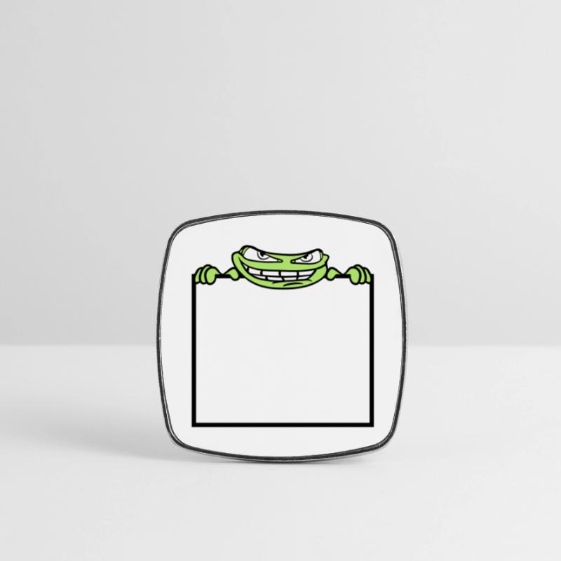 frog shield hide frame text write mau Square fridge magnet