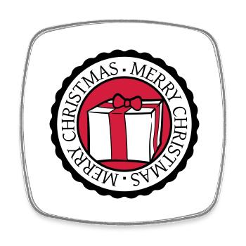 kreis rund stempel nikolaus weihnachten design coo - Viereckiger Kühlschrankmagnet - Weiß - Vorne