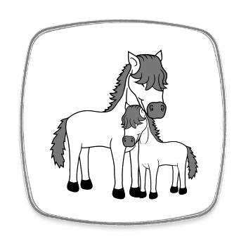 baby child mom daddy family young foal sweet ni - Square fridge magnet - white - Front