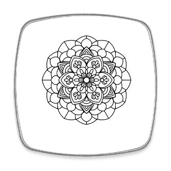 Mandala - Viereckiger Kühlschrankmagnet - Weiß - Vorne