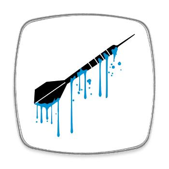 wet drops graffiti spray logo cool play darts - Square fridge magnet - white - Front