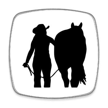 and horse - Viereckiger Kühlschrankmagnet - Weiß - Vorne