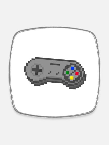 3D Snes Controller - Viereckiger Kühlschrankmagnet - Weiß