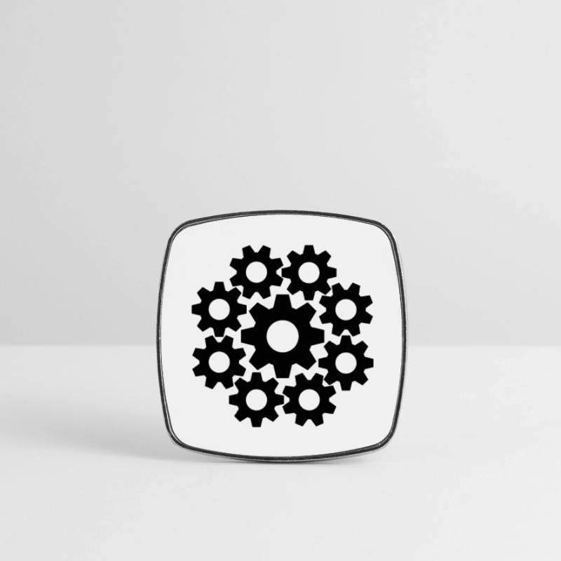 cool circle round pattern mechanical worker engineering Square fridge magnet