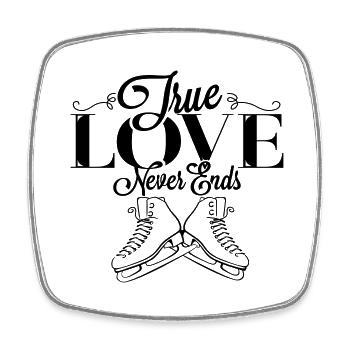 Love Figureskating Wahre Liebe vergeht nie - Viereckiger Kühlschrankmagnet - Weiß - Vorne