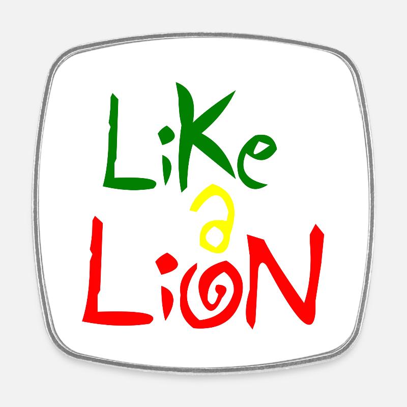 Comme un lion - Magnet carré - blanc