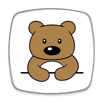 rahmen text schreiben teddy grizzly baer baerchen - Viereckiger Kühlschrankmagnet - Weiß - Vorne