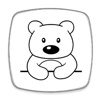 schild rahmen text schreiben teddy grizzly baer ba - Viereckiger Kühlschrankmagnet - Weiß - Vorne