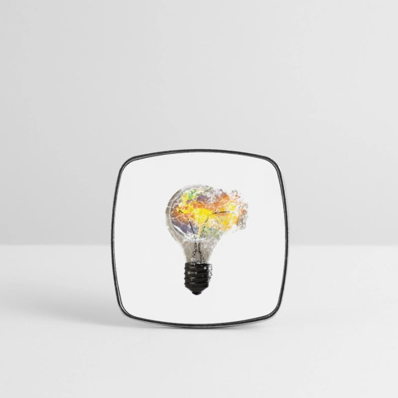 Exploding light bulb bulb lamp earth world Square fridge magnet