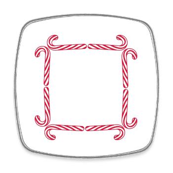 frame shield candy cane delicious candy sugar - Square fridge magnet - white - Front
