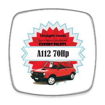 A112 - gerade Straßen - Viereckiger Kühlschrankmagnet - Weiß - Vorne