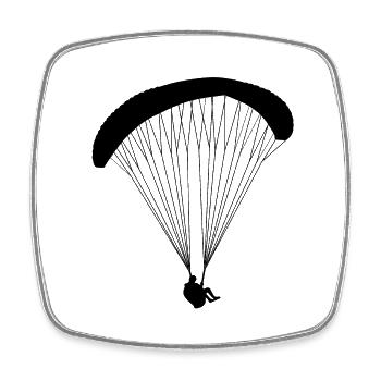 Paraglider - Square fridge magnet - white - Front