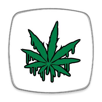 Weed Graffiti - Magnet carré - blanc - Devant