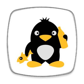 Fish And Beer Penguin - Viereckiger Kühlschrankmagnet - Weiß - Vorne