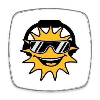 Cool Sun - Viereckiger Kühlschrankmagnet - Weiß - Vorne