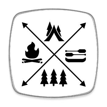 camping - Square fridge magnet - white - Front