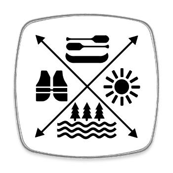Kayak - Square fridge magnet - white - Front
