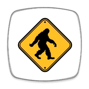 Shield note hazard caution caution zone warnun - Square fridge magnet - white - Front