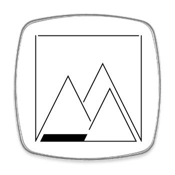 montagnes - Magnet carré - blanc - Devant