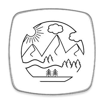 Berge - Viereckiger Kühlschrankmagnet - Weiß - Vorne