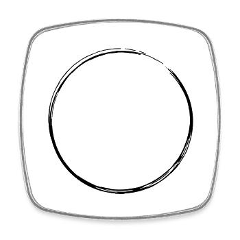 Kreis - Viereckiger Kühlschrankmagnet - Weiß - Vorne