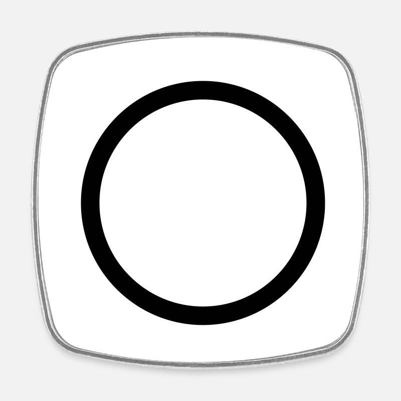 circle solid - Square fridge magnet - white