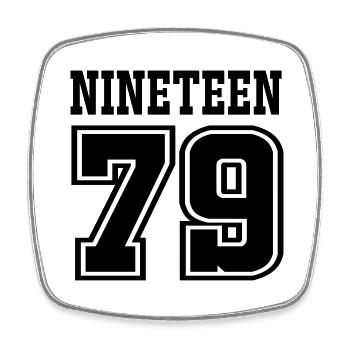 1979 - Square fridge magnet - white - Front