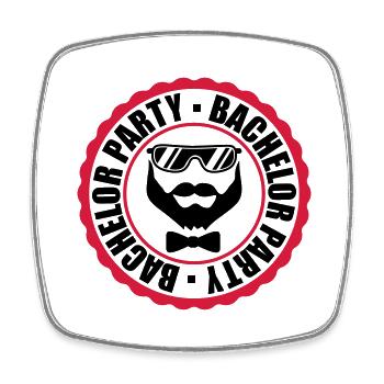 cercle bague timbre équipe bachelor party bache - Magnet carré - blanc - Devant