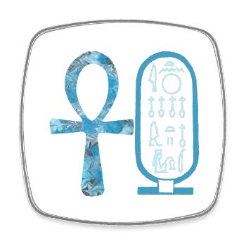 anch et cartouche nefertiti e 78 - Magnet carré - blanc - Devant