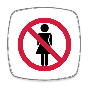 No Woman - Viereckiger Kühlschrankmagnet - Weiß - Vorne