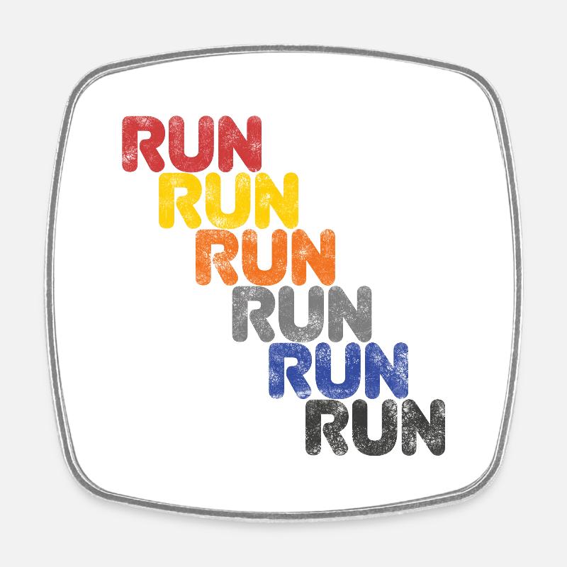 Run Run Run - Maillot de course - Magnet carré - blanc