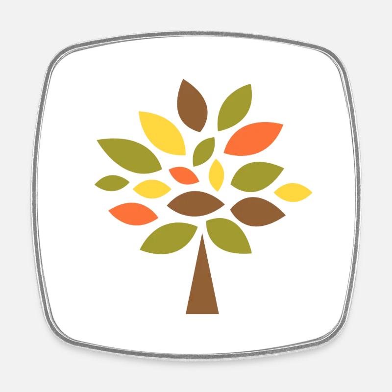 Arbre de la connaissance - Retro - Magnet carré - blanc