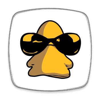 sunglasses_duck - Magnet carré - blanc - Devant
