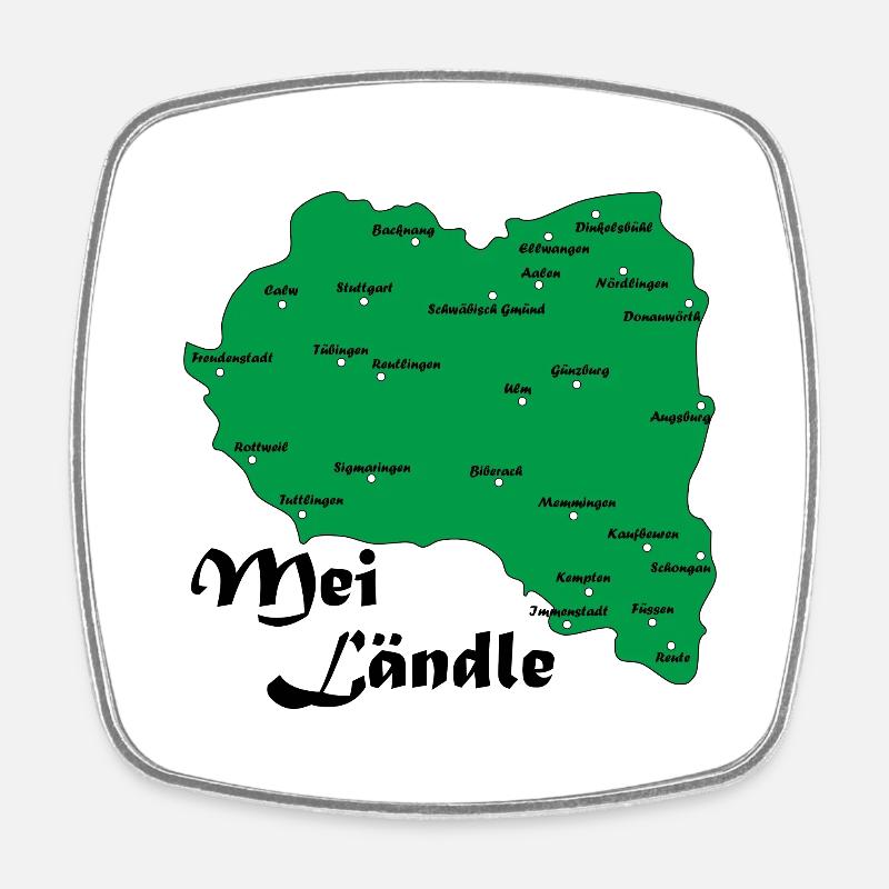 Mei Ländle 2 - Viereckiger Kühlschrankmagnet - Weiß