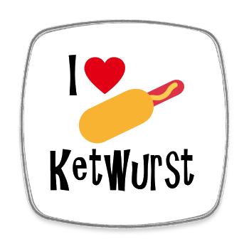 Ketwurst Wurst Ossi DDR Produkt Geschenk Ostalgie - Viereckiger Kühlschrankmagnet - Weiß - Vorne