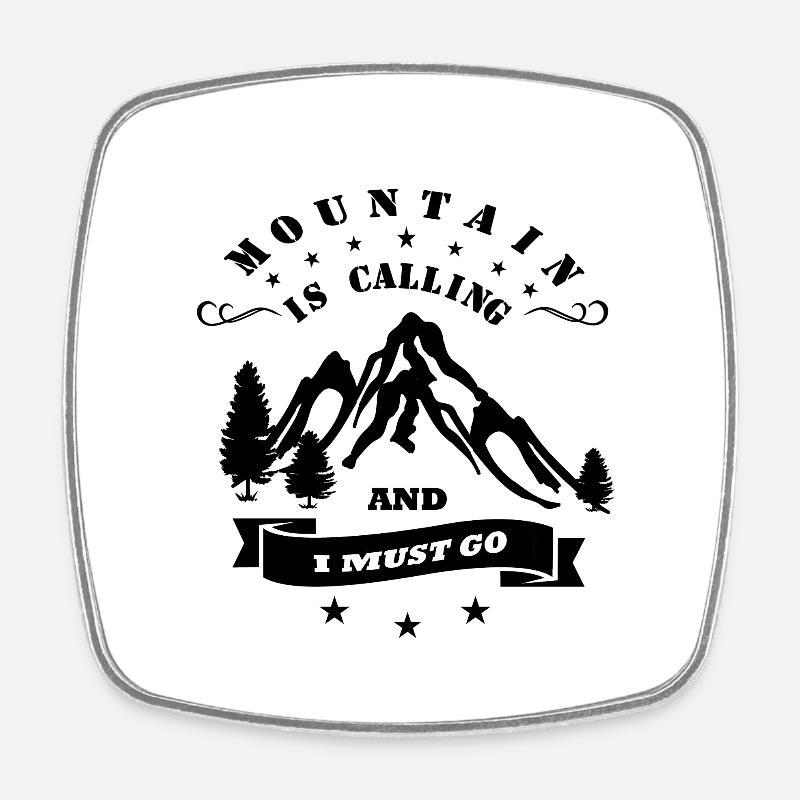 montagnes - Magnet carré - blanc