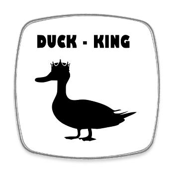Ente Duck - King Partner Look - Viereckiger Kühlschrankmagnet - Weiß - Vorne