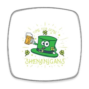 St Patricks Day Irland Party Shamrock Kleeblatt - Viereckiger Kühlschrankmagnet - Weiß - Vorne