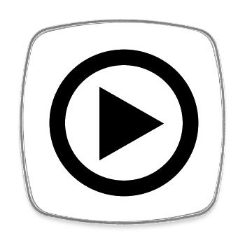 Play Button Cadeau de démarrage pour les gamers - Magnet carré - blanc - Devant