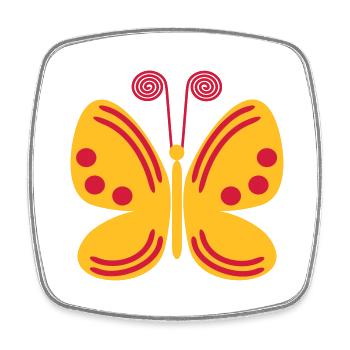 Butterfly Moth Insect Bee Gift - Square fridge magnet - white - Front