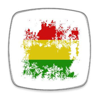 Drapeau Bolivie Rouge Jaune Vert Affligé - Magnet carré - blanc - Devant